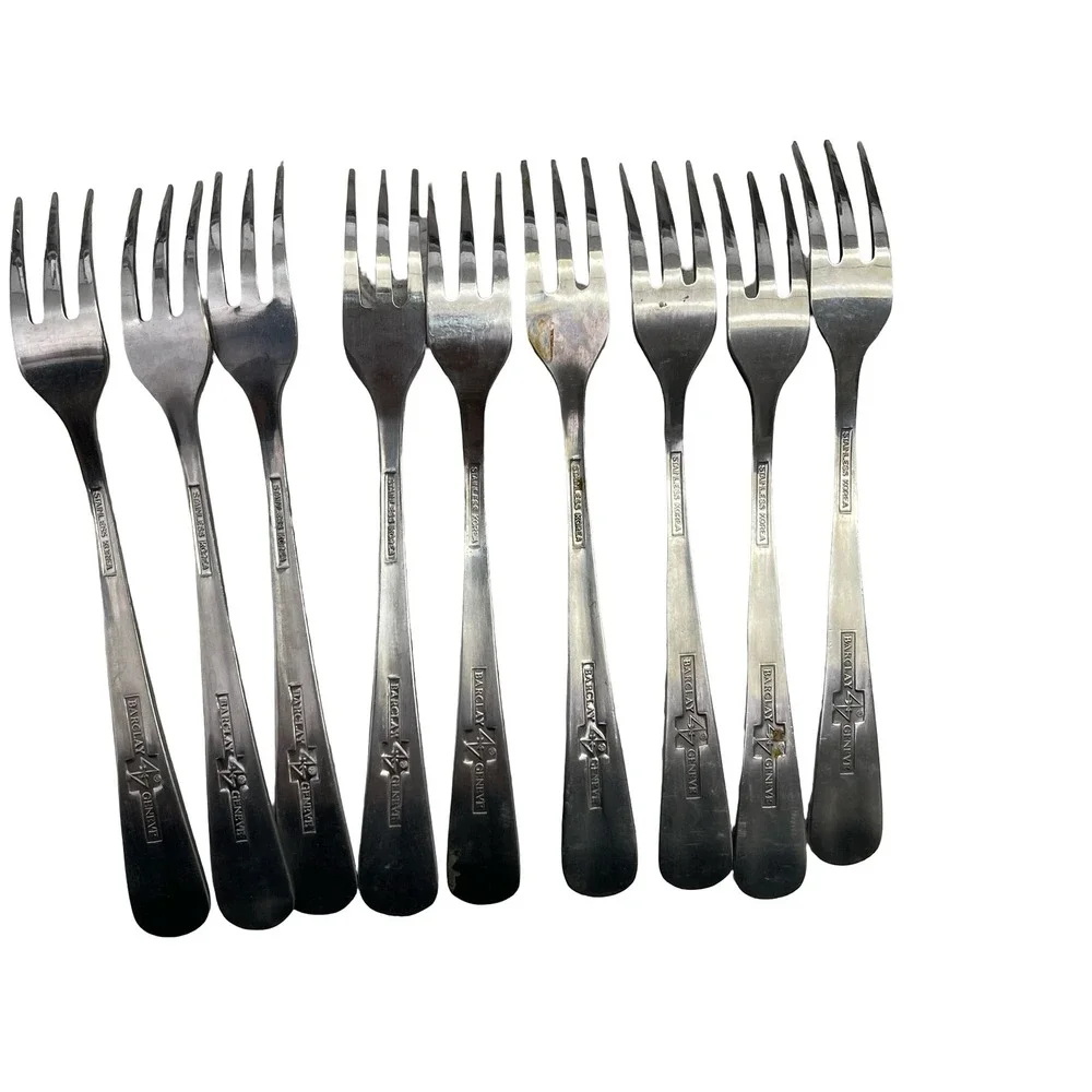 9 Barclay Geneve Stainless Korea Cocktail Appetizer Forks Silverware Set